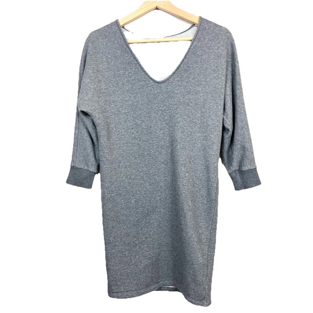 James Perse Gray Sweatshirt Dress Womens Small 1 Stretch Cozy Athleisure Casual
